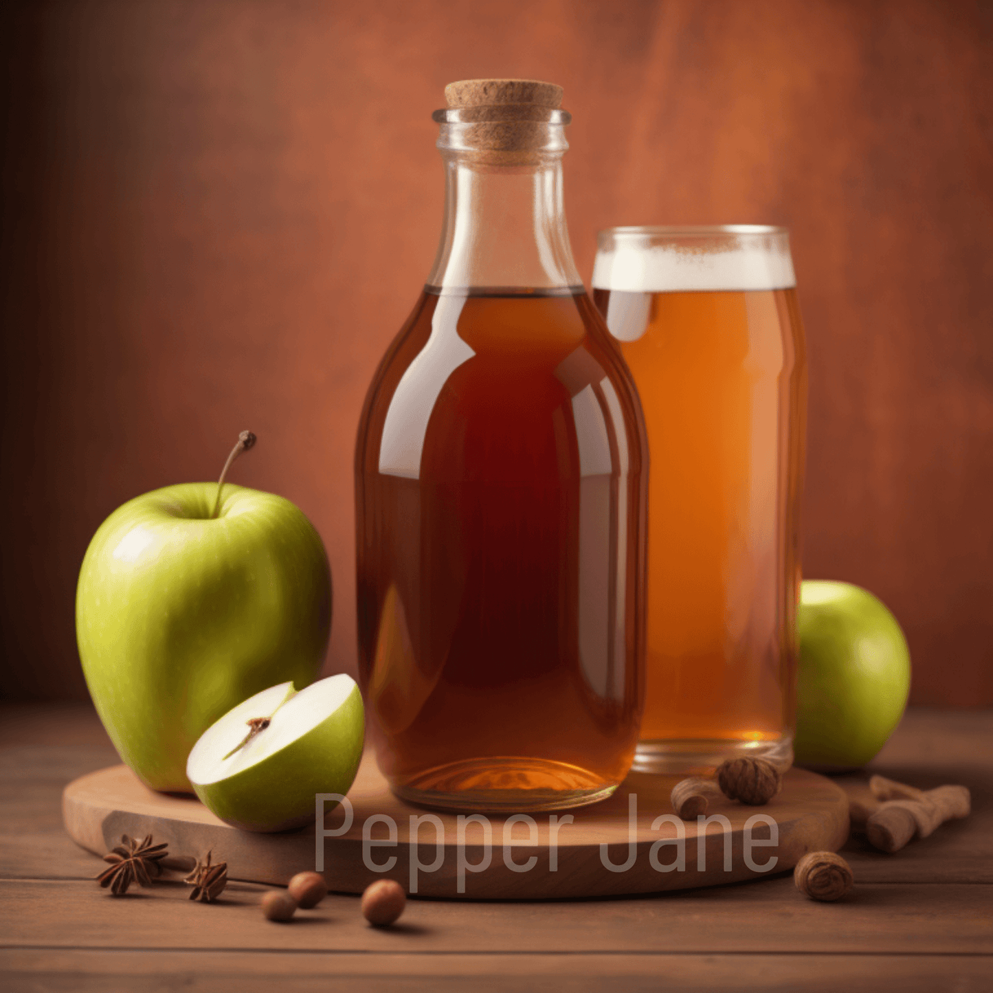 Pepper Jane's Apple Cider fragrance oil—autumn aroma of apples, cinnamon, vanilla, and clove.