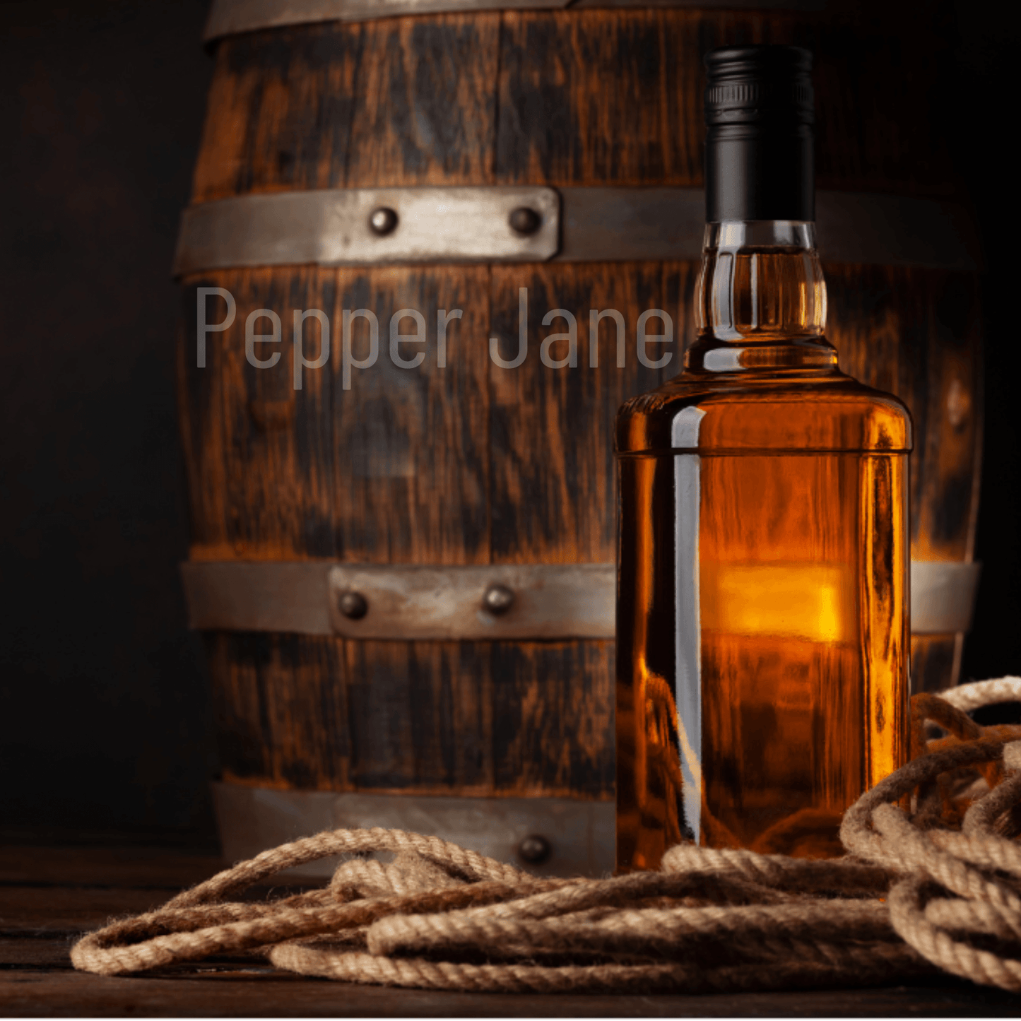 Pepper Jane’s Bourbon Barrel Fragrance Oil: Aged bourbon, cognac, and oak blend for candles and soaps.