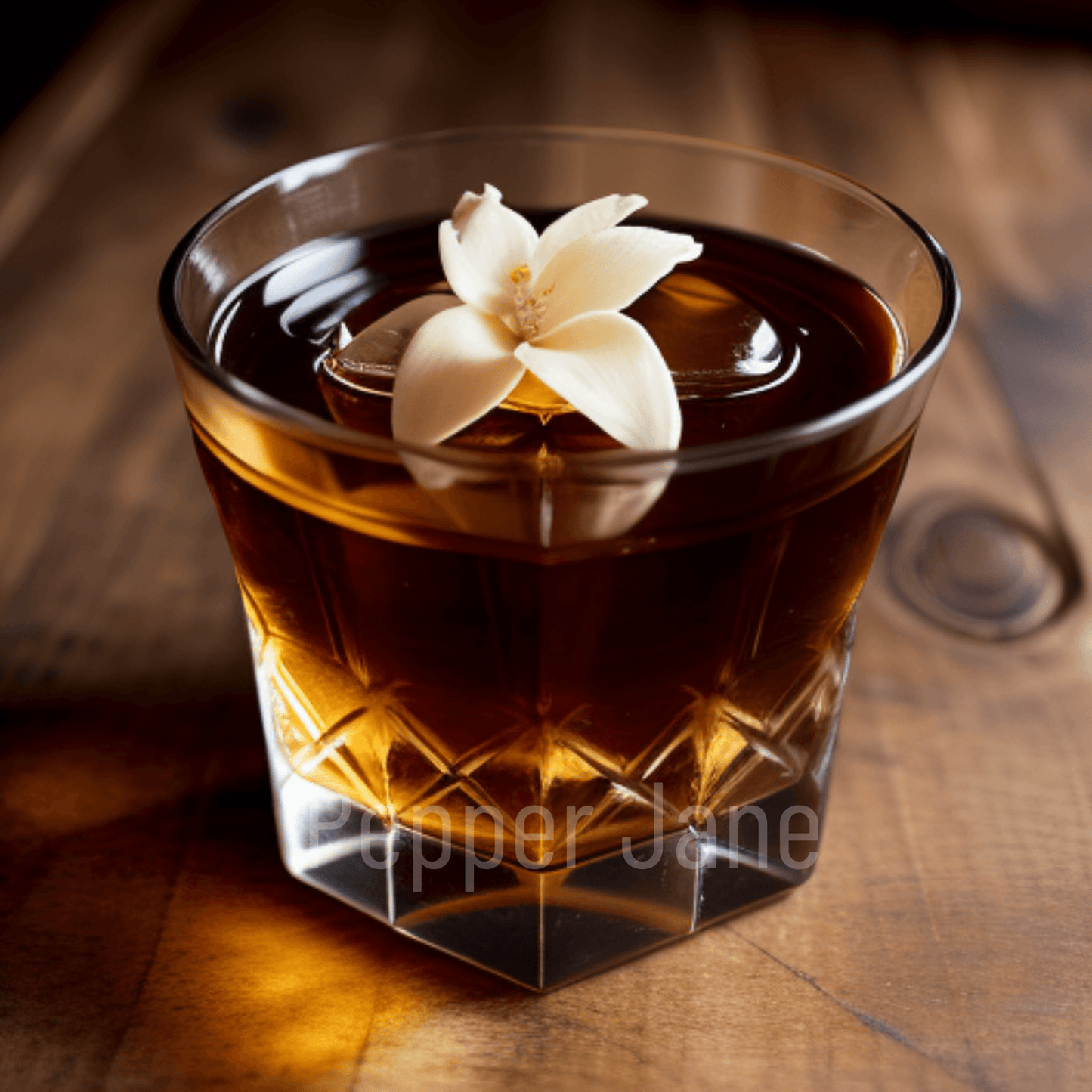 Bourbon Wood Vanilla fragrance oil: smooth bourbon, rich vanilla, cedar, and musk blend.