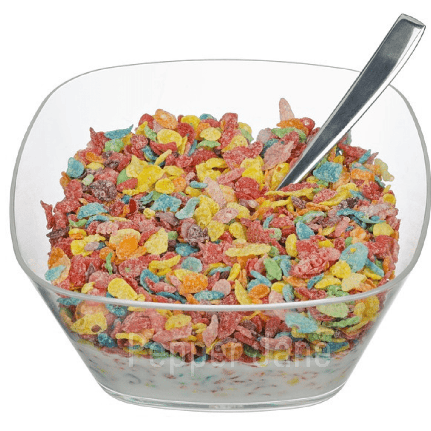 Fruity Bits Cereal Fragrance Oil: Nostalgic aroma reminiscent of childhood Fruity Pebbles cereal.