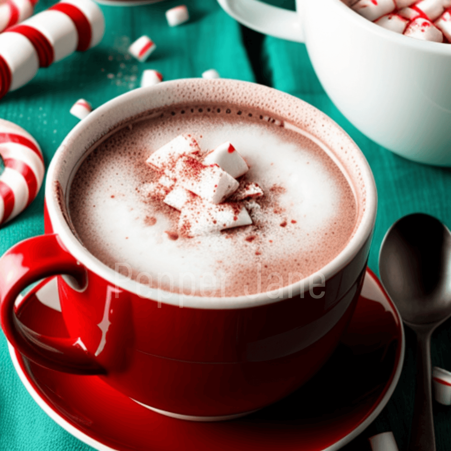 Peppermint Hot Cocoa fragrance oil: cozy winter aroma of peppermint, cocoa, and vanilla.