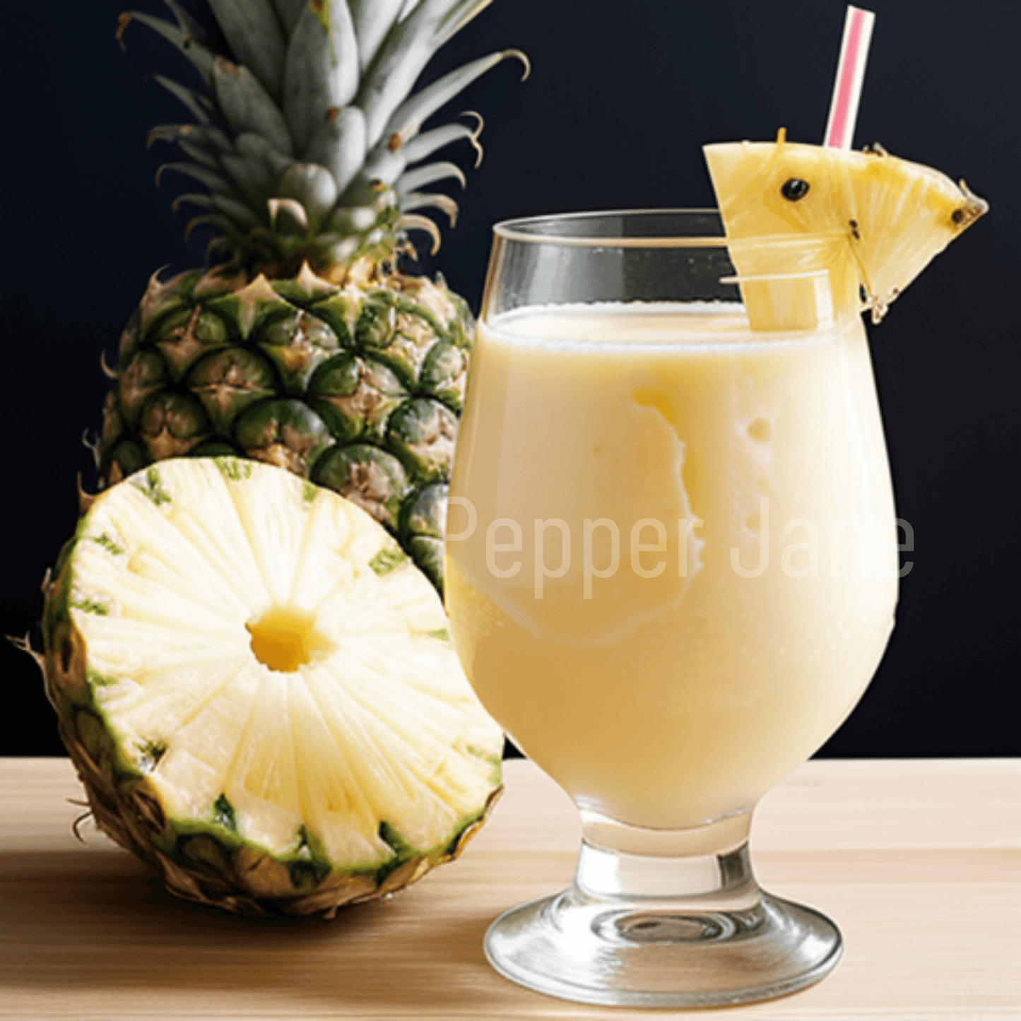 Pepper Jane’s Pina Colada fragrance oil—tropical pineapple, coconut, banana, and vanilla aroma.