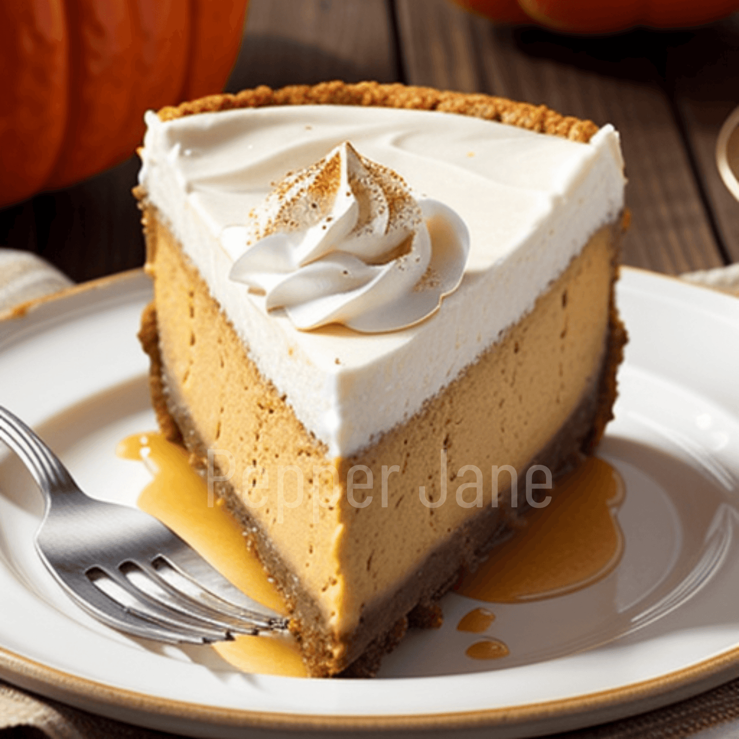 Pumpkin Spice Cheesecake fragrance oil by Pepper Jane’s—sweet pumpkin, caramel, and spices.