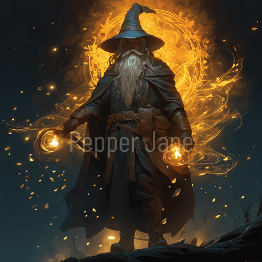 Pepper Jane's Wizards and Wands fragrance oil: citrusy top notes with earthy violet and patchouli, finishing with warm cedarwood and musk.