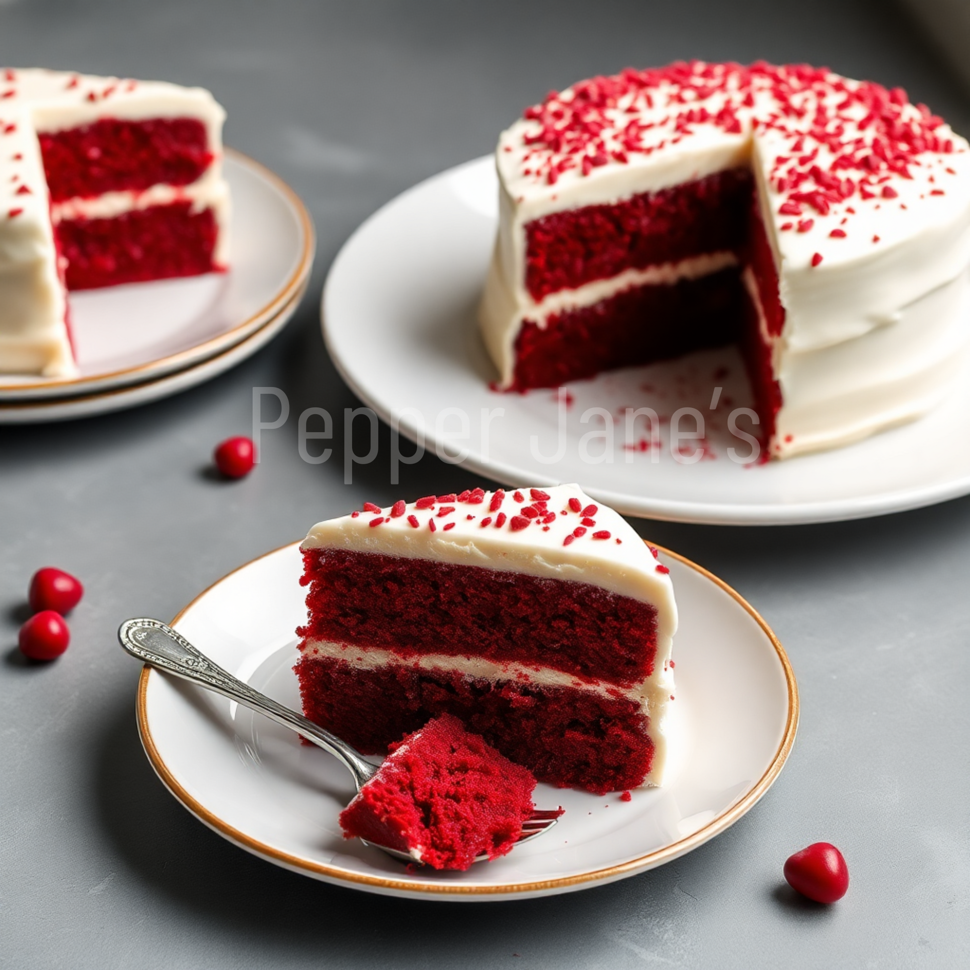 Red Velvet Cake Fragrance Oil: Almond, buttercream, chocolate cake, and berry blend.